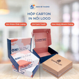 Hộp carton in nổi logo
