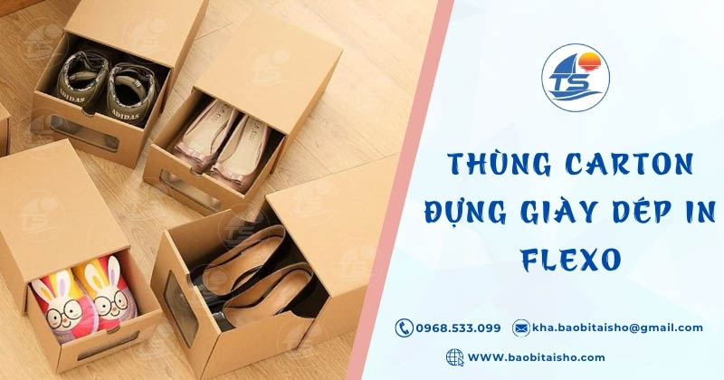 Thùng carton đựng giày dép in flexo