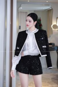 Bài đăng bán quần áo hay - Set dạ đính kim sa